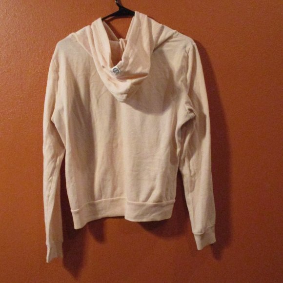 PINK Victoria Secret Woman Medium Pink White Graphic Warm Pullover Hoodie - Picture 5 of 8